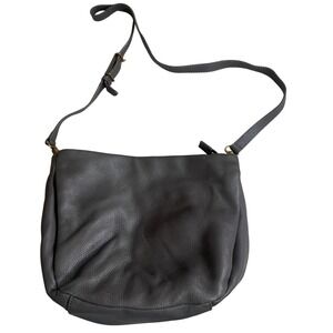 The Sak black Pebbled Leather Crossbody Bag Adjustable Strap Brass Hardware